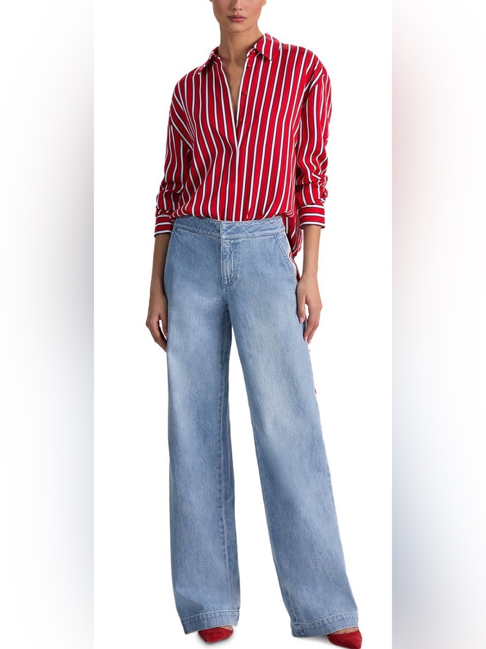 Alice + Olivia Xander Racing Stripe Jean - Picture 2 of 13